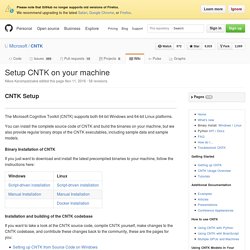 Setup CNTK on your machine · Microsoft/CNTK Wiki