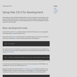 Setup Mac OS X for development