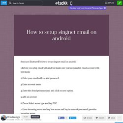 How to setup singnet email on android