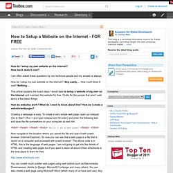 How to Setup a Website on the Internet - FOR FREE