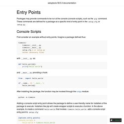Entry Points - setuptools 58.5.3 documentation