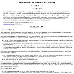 Vim: Seven habits of effective text editing