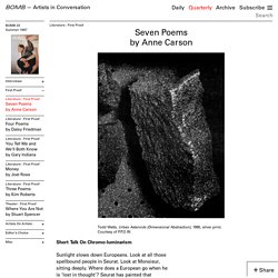 Seven Poems by Anne Carson