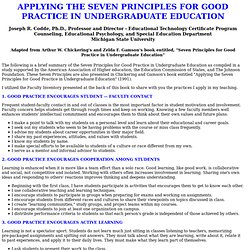SEVEN PRINCIPLES FOR GOOD PRACTICE IN