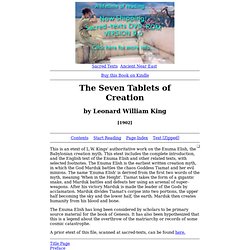 The Seven Tablets of Creation Index