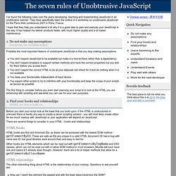 The seven rules of unobtrusive JavaScript