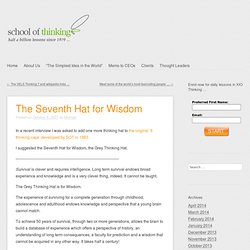 THE 7th HAT: for WISDOM and METACOGNITION