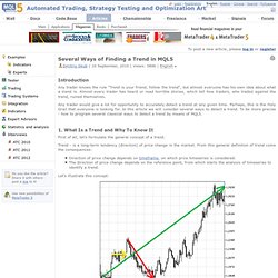 Several Ways of Finding a Trend in MQL5