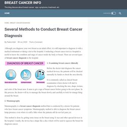 Several Methods to Conduct Breast Cancer Diagnosis - breast cancer info