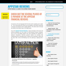 Check Out The Several Pluses of E-Payment at the Appstar Financial Reviews