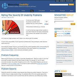 Rating the Severity of Usability Problems: Measuring Usability