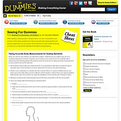 Sewing For Dummies Cheat Sheet