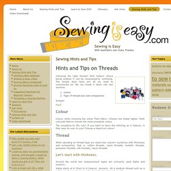 Sewing Hints and Tips