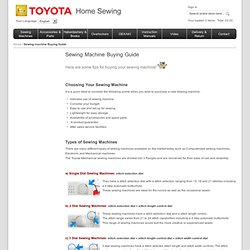 Sewing machine Buying Guide