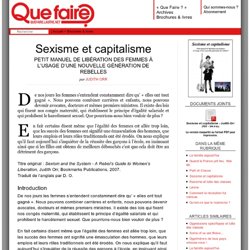 Sexisme et capitalisme - Revue Que Faire ?