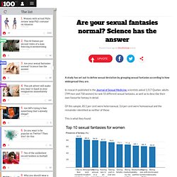 Are your sexual fantasies normal? Science has the answer