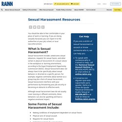 Sexual Harassment Resources
