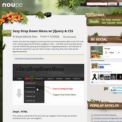 Sexy Drop Down Menu w/ jQuery & CSS - Noupe Design Blog