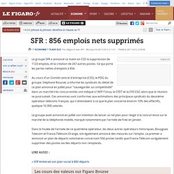 Flash Eco : SFR : 856 emplois nets supprimés