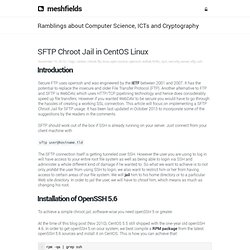 » SFTP with chroot jail on CentOS