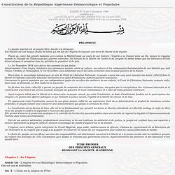 Constitution de la République Algérienne Démocratique et Populaire - 1996 - (Fr)