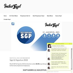 Sgp 12 Agustus 2021 - IndexTogel