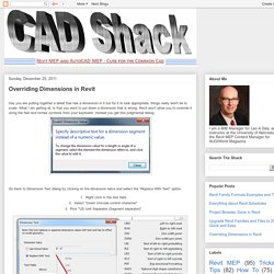 CAD Shack: Overriding Dimensions in Revit