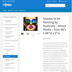 Shades Of NY Painting by Rudinsky - Mixed Media - Size: 48"L x 48"W x 2"H. - NiFAO