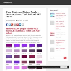 Hues, Shades and Tints of Purple – Common Names, Their RGB and HEX Codes - Drawing Blog