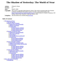 The Shadow of Yesterday: The World of Near