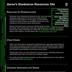 Shadowrun Resources