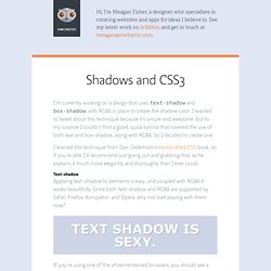 Shadows and CSS3 — Owltastic — writing about web design by Meagan Fisher