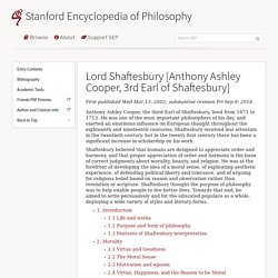 Lord Shaftesbury [Anthony Ashley Cooper, 3rd Earl of Shaftesbury]