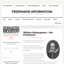 William Shakespeare – the Freemason – Freemason Information