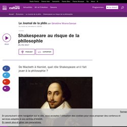 Shakespeare au risque de la philosophie