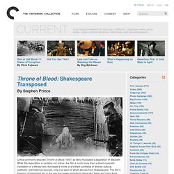 Throne of Blood: Shakespeare Transposed