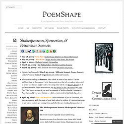 Shakespearean, Spenserian, & Petrarchan Sonnets « PoemShape