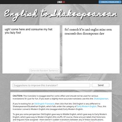 English to Shakespearean Translator ― LingoJam