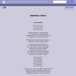 SHAKIRA LYRICS - Try Everything