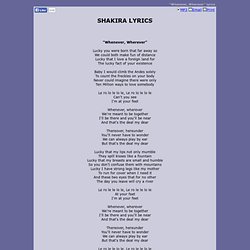 SHAKIRA LYRICS - Whenever, Wherever