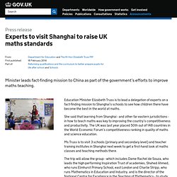 Experts to visit Shanghai to raise UK maths standards
