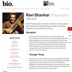 Ravi Shankar Biography - Facts, Birthday, Life Story, Death