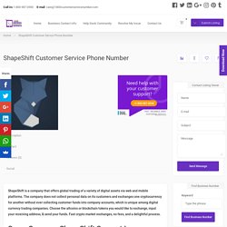 ShapeShift Customer Service Phone Number USA