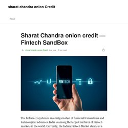 Sharat Chandra onion credit — Fintech SandBox
