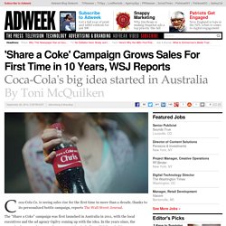 Coca-Cola's Share a Coke Campaign Drives Sales