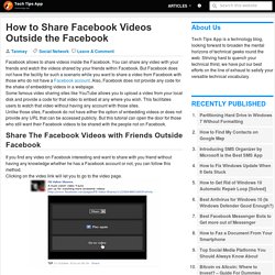 How to Share Facebook Videos Outside the Facebook
