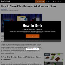 How to Share Files Between Windows and Linux