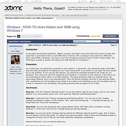 HOW-TO share folders over SMB using Windows 7