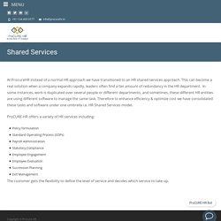 Shared Services in HR - ProcureHR