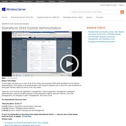SharePoint 2010 Central Administration 